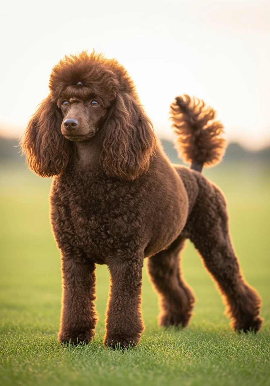 Caniche nain confortablement installé dans un salon